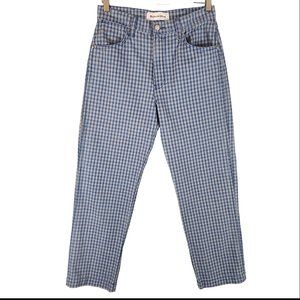 Reformation Roper Jean Valley Plaid Women's 28 Hight Rise Straight Leg